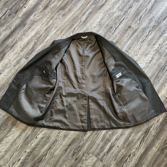 Yves Saint Laurent Paris Gray Wool Blazer Men’s 42 Double Breasted Made in Col - Picture 8 of 11